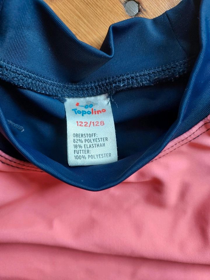 Bade T-Shirt Badeanzug Gr 122/128 Einhorn rosa/blau in Halle