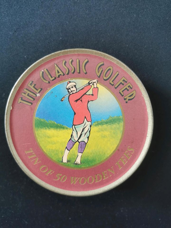 Golf Tees - the classic golfer - tin of 50 wooden tees in Weyhausen