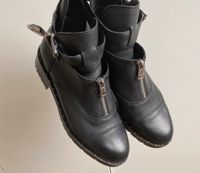 Bronx Biker Boots Leder Zipper Schwarz Silber München - Pasing-Obermenzing Vorschau