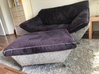 Couch / Sofa 2-Sitzer mit Hocker grau braun Zustand sehr gut Baden-Württemberg - Mannheim Vorschau