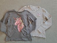 2 Set Einhorn Sweatshirt Rippshirt Pailletten Gr. 128 Baden-Württemberg - Weinheim Vorschau