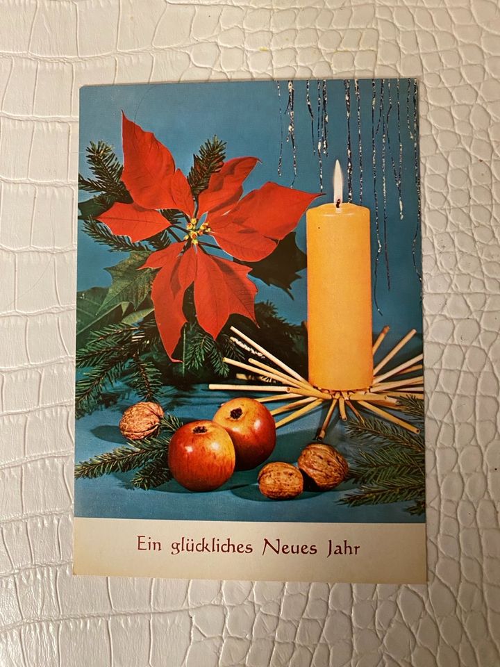 70er Postkarte Neujahrsgruß Silvester Weihnachten in Hamburg