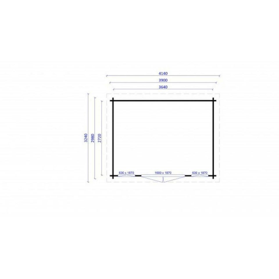 Gartenhaus Blockhaus Gerätehaus Holz 390x300cm, 40 mm, 4039206 in Versmold