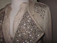 Please | Sweat Jacke Biker Style Nieten | Used Look | Beige Gr. M Bayern - Bamberg Vorschau