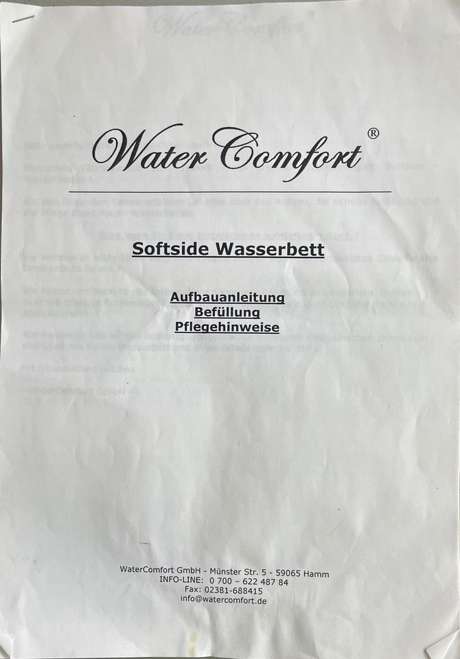 Wasserbett 180x200cm  sehr gut erhalten in Cadolzburg