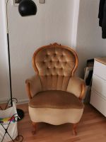 Wunderschöner Vintage Sessel mit goldenem Samtbezug Retro Polster Pankow - Prenzlauer Berg Vorschau