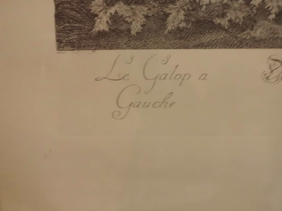 Radierung Original " Le Galop Gauche " / Antik!! `1740 in Deggingen