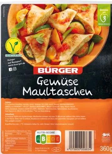 Bürger Maultaschen (veget.) 70 Kartons vorhanden in Maikammer