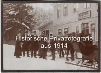 Histor. Foto 1914 Gasthof Wilhelm Körber Pferdeschlitten Schnee Niedersachsen - Braunschweig Vorschau