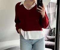 Dunkelroter Strickpullover Nordrhein-Westfalen - Vreden Vorschau