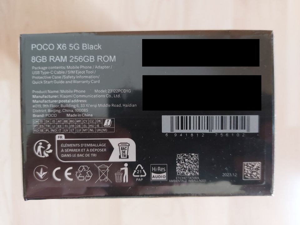 Xiaomi Poco X6, 8/256GB, schwarz, 5G Android Smartphone, neu in Darmstadt