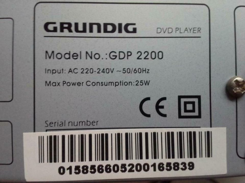 Verkaufe gebrauchten GRUNDIG-DVD-Player GDP2200 mit Fernbedienung in Nördlingen