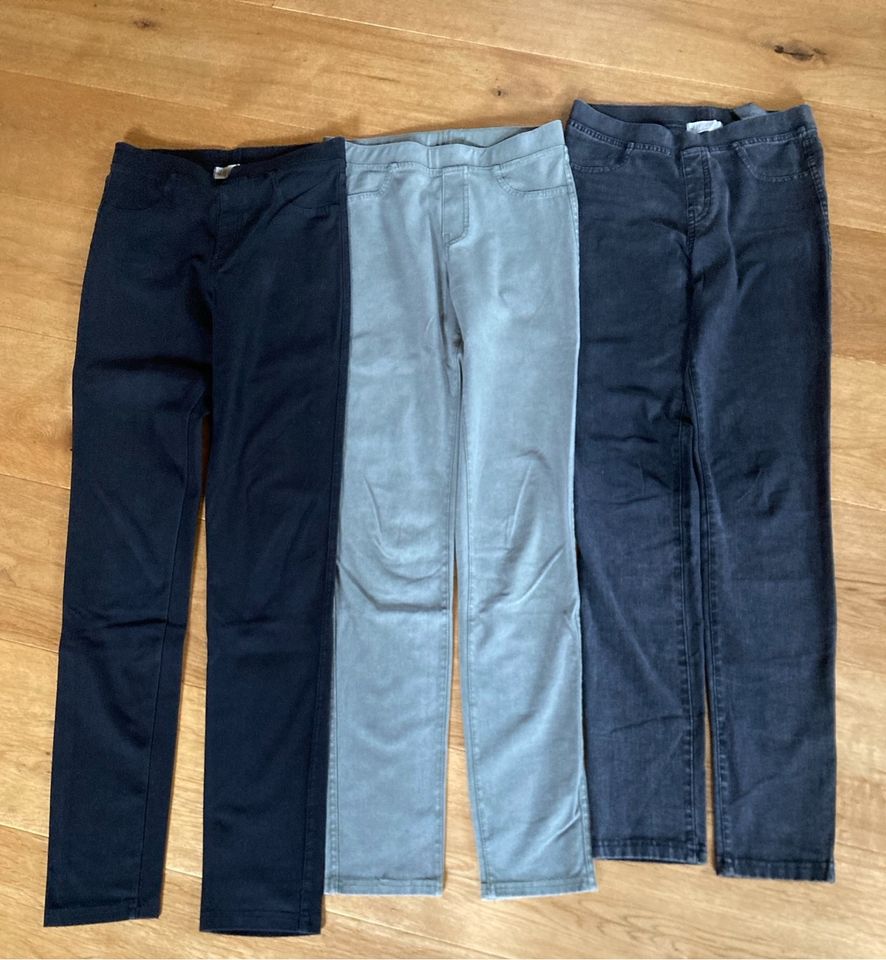 Jeggins/Hosen H&M Größe 170 schwarz, anthrazit, grün in Bad Alexandersbad