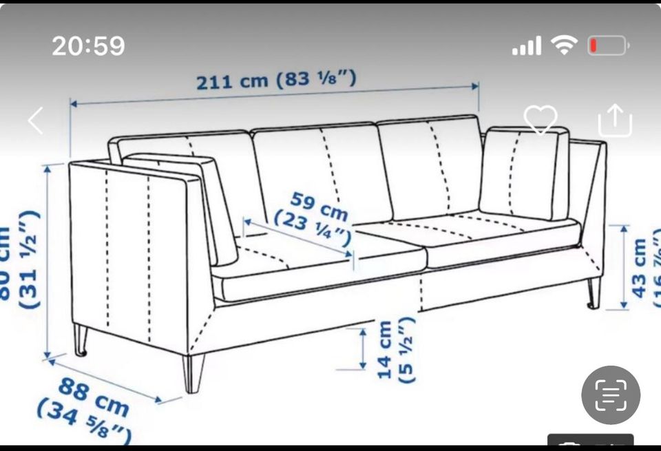 Ikea Stockholm Sofa 3-Sitzer in Trier