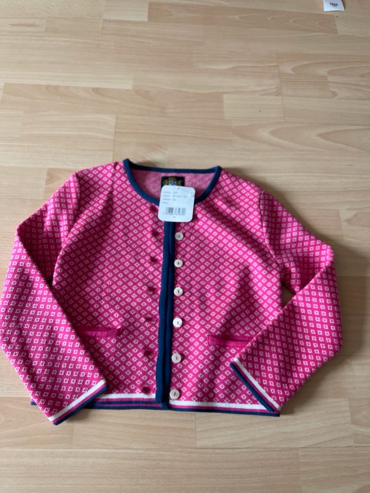 NEU Hammerschmid Trachtens Strickjacke Mädchen Gr 128 pink blau in Kolbermoor