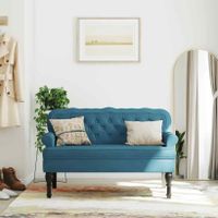 Sitzbank Rückenlehne Blau 119,5x64,5x75 cm Samt Couch Sofa Hessen - Weilburg Vorschau