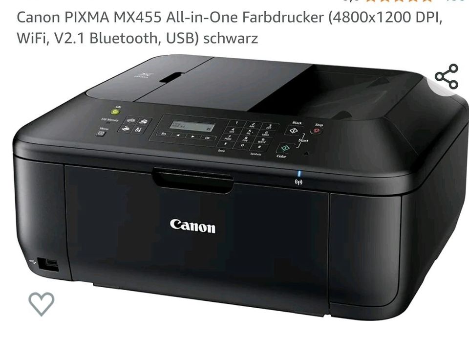 Canon PIXMA MX455 Drucker ADF Scanner WiFi USB Bluetooth Fax in Dortmund