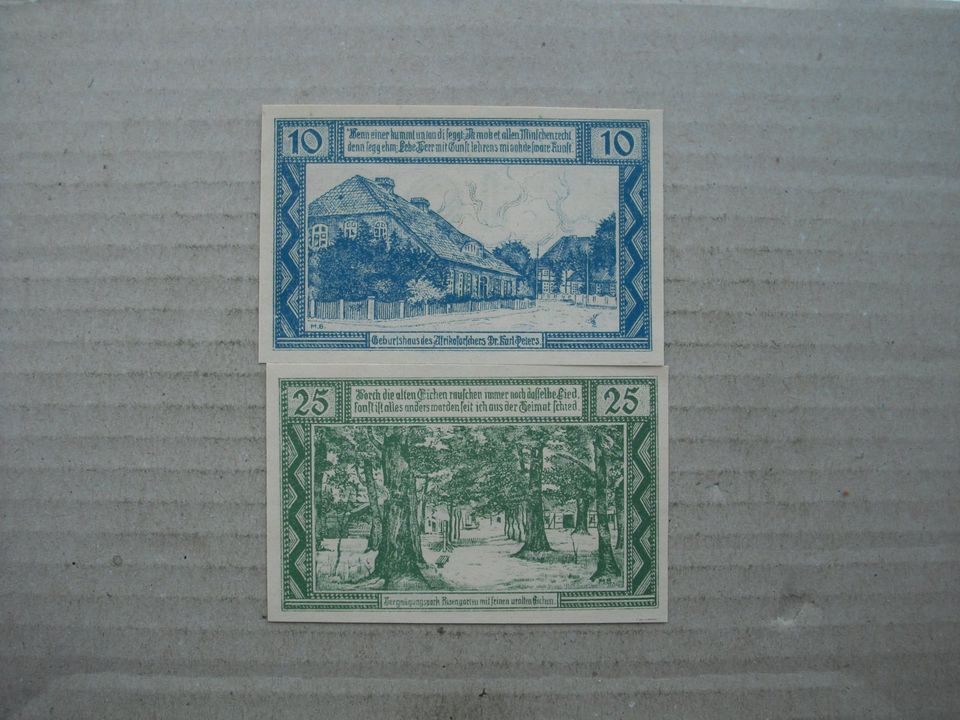 Notgeld Flecken Neuhaus/Elbe 01.04.1921, 10 + 25 Pfg in Dreieich