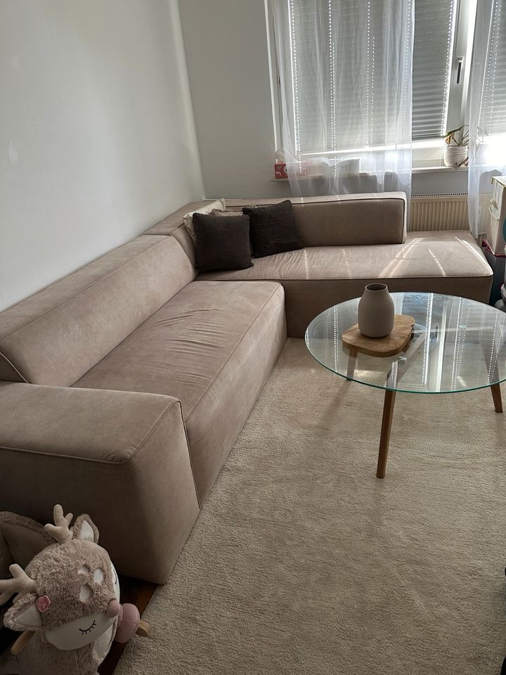 Sofa Couch beige ecksofa in Babenhausen