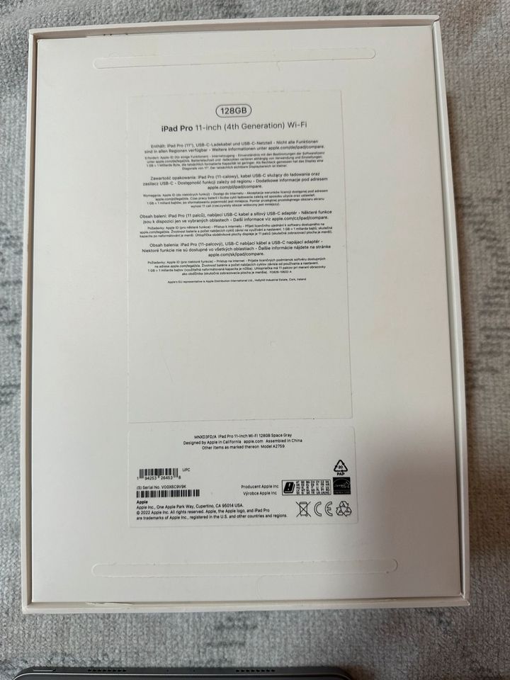 Apple iPad Pro 11 (2022) 4. Generation 128 GB - WLAN in Neumarkt i.d.OPf.