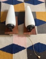 2 Vintage Mid Century Wandlampen Teak Lampen Glas 60er Danish 50s Friedrichshain-Kreuzberg - Friedrichshain Vorschau