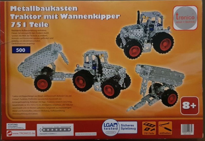 Tronico Metallbaukasten - 751 Teile -Traktor mit Wannenkipper in Stuttgart