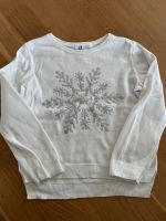 Weißer Pullover mit Pailletten Schneeflocke Gr. 98/104 Baden-Württemberg - Klettgau Vorschau