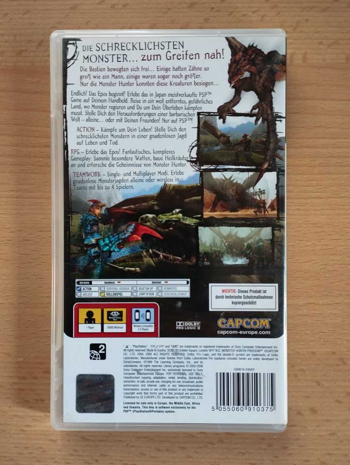 PSP Monster Hunter Freedom CAPCOM Game Spiel in Simbach