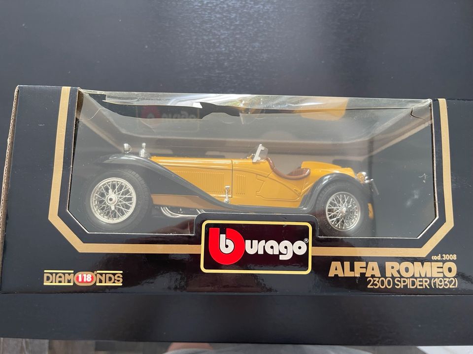 Modellauto Burago Alfa Romeo 2300 Spider 1932 Cabrio gelb 1:18 in Ulm