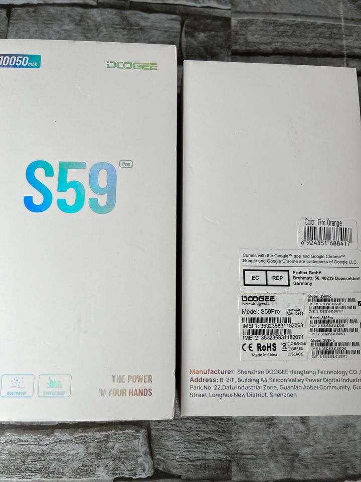 DODGEE S59 Pro 10050mAh Dual SIM 128GB 4GB Schwarz Orange in Surwold