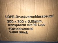 LDPE Druckverschlussbeutel 20 x 30 cm transparent Bochum - Bochum-Wattenscheid Vorschau