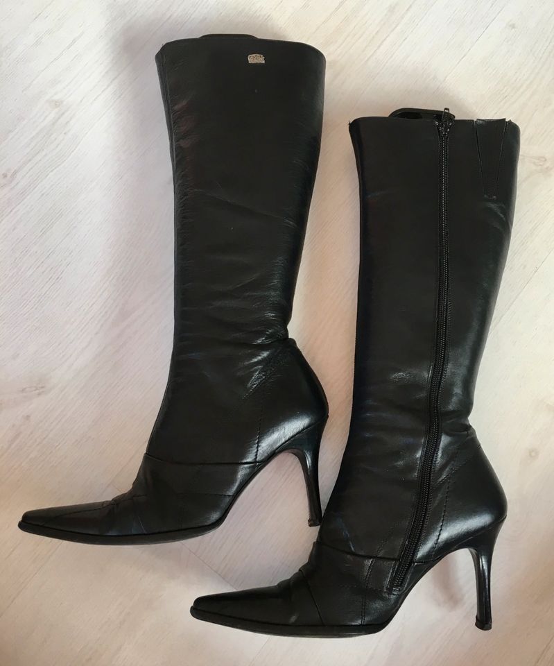 Damen - Stiefeletten, Leder, schwarz Gr 37,5 in Hamburg