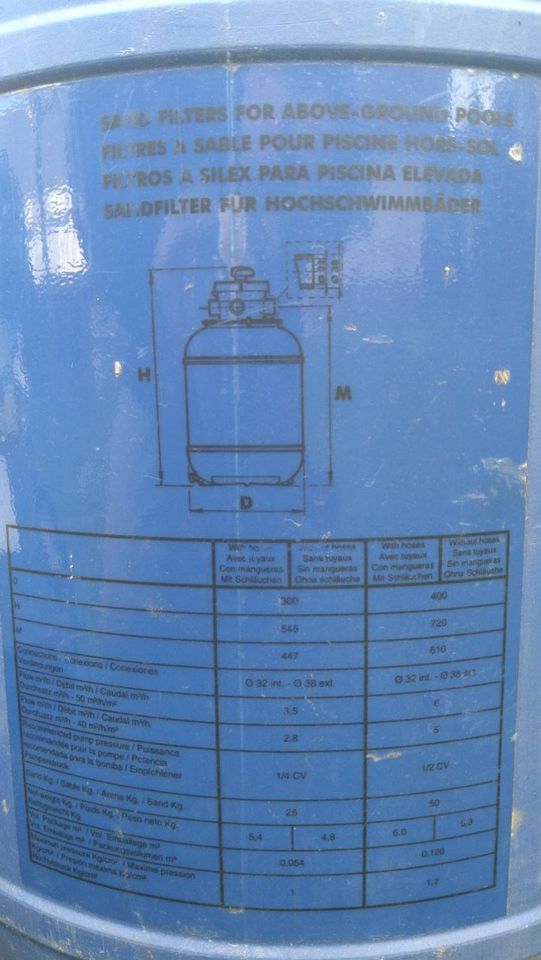 Filter Sandfilter Pool Schwimmbecken in Hartenstein
