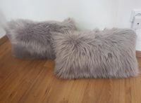 2 Kissenbezüge 50x30 cm Hülle Fellimitat grau fakefur wie neu Niedersachsen - Bad Laer Vorschau