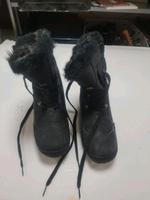 Damen Winterstiefel hoch, gefüttert, Schnürung, Pelzbesatz Hessen - Flieden Vorschau