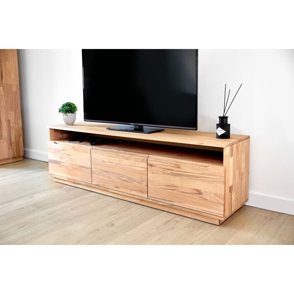 TV-Schrank Abaro Kernbuche Natur geölt RTV Regal 160x50x45 cm in Karben