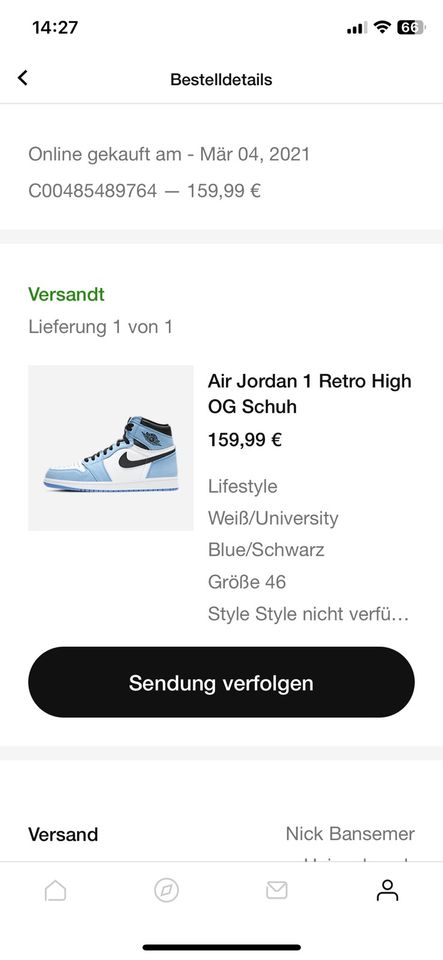 Nike Air Jordan Retro university blue US12 / EU46 in Langenfeld