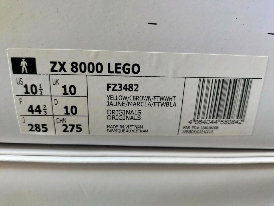 Adidas ZX 8000 Lego 44 2/3 Neu&OVP US10 1/2 UK10 in Laufenburg (Baden)