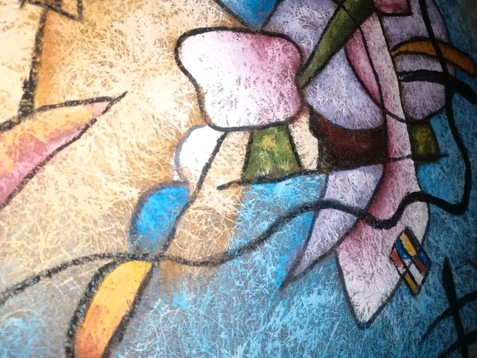 B. Long Abstrakte Kunst Öl Gemälde auf Kokosfaser in Berlin