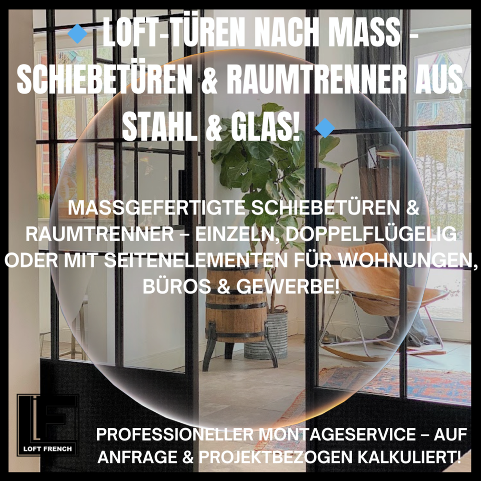 Loft-Türen nach Maß – Schiebetüren & Raumtrenner aus Stahl & Glas in Hamburg