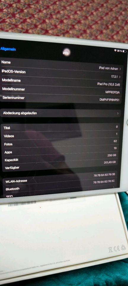 iPad pro 10.5 wi-fi 256 GB in Leer (Ostfriesland)