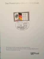 Briefmarke "Inkrafttreten Poststrukturgesetz" in Mappe Bielefeld - Schildesche Vorschau