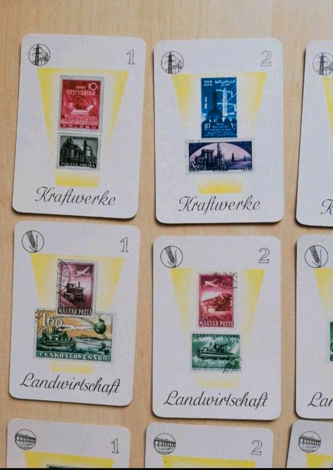 1983⚜️DDR Technik Briefmarken Quartett Kartenspiel Pössneck in Lengenfeld Vogtland