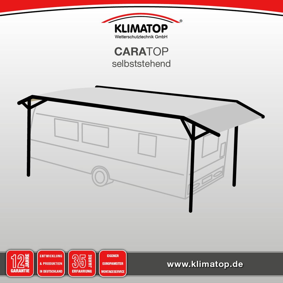 Wohnwagen Schutzdach CARATOP SELBSTSTEHEND 300 x 650 cm von KLIMATOP in Bückeburg