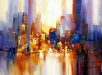 New York Manhattan Skyline bei Nacht i98257 80x110cm Ölgemälde Berlin - Treptow Vorschau