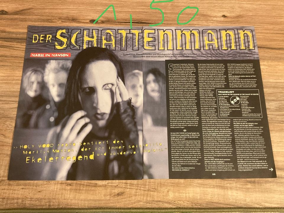 Marilyn Manson Berichte Clippings Golden Age Holy Wood in Berlin