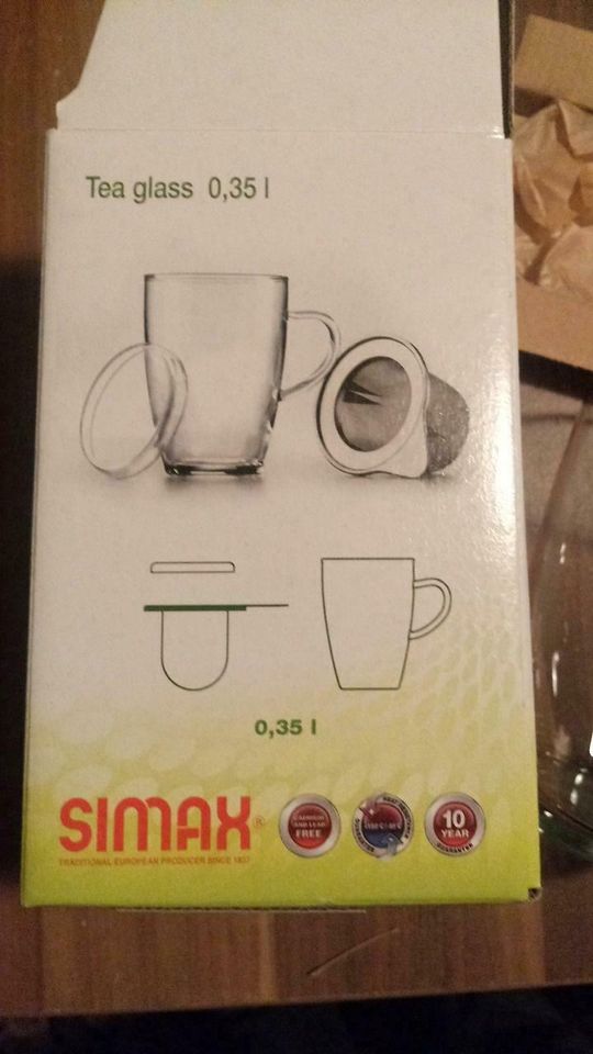Teeglas Teebereiter Tea glass 0,35 l von Simax neu in Zeitlarn