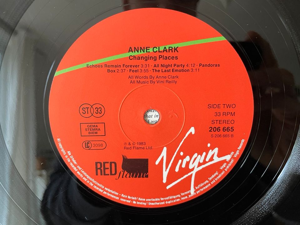 Anne Clark - Changing Places LP Vinyl Schallplatte in Hamburg