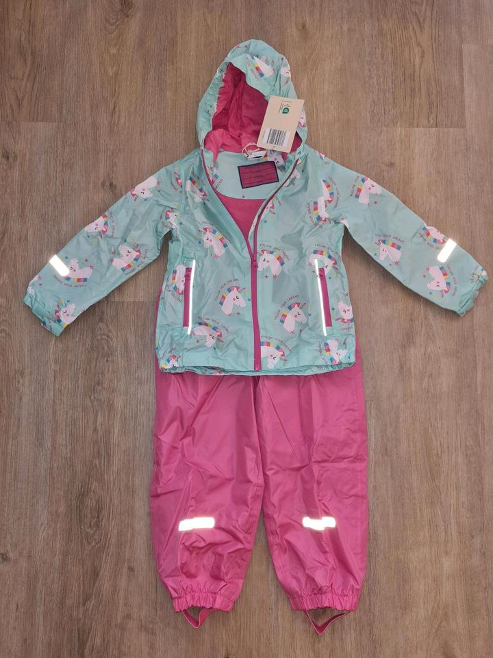 Regenkombi 98/104 Matschhose Regenjacke neu Einhorn Einhörner in Bergisch Gladbach