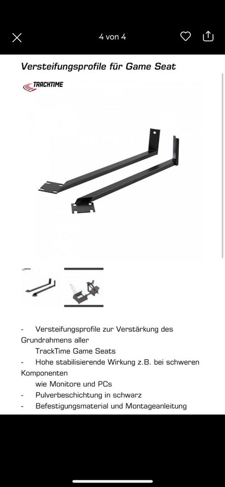 Simracing Sim Ring RR3033+Sitzschiene+Versteifungsprofile in Frankenberg (Eder)